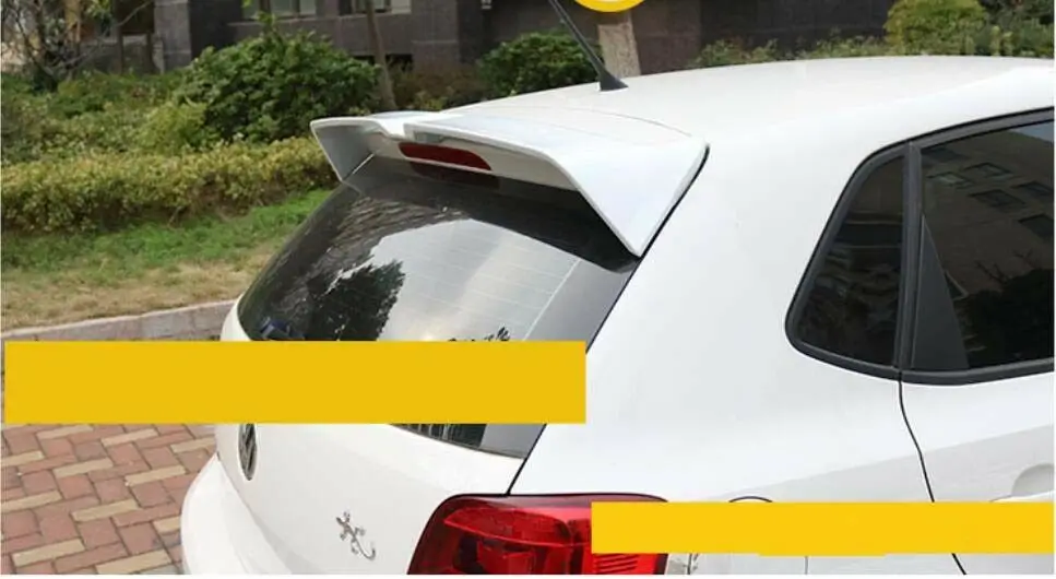 Car modification Car accessories White Rear Roof Spoiler Top Wing Lip Fit forVW POLO 2010