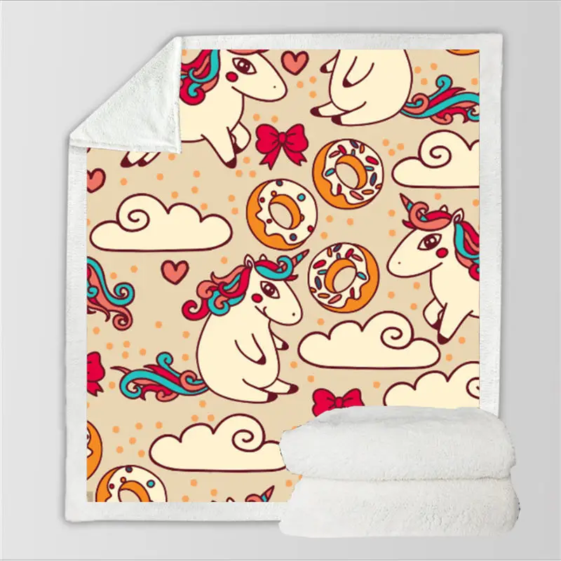 Вязаное одеяло с рисунком единорога, одеяло для дивана 150 см X 200 см, одеяло с капюшоном, одеяла, ручная стирка, одеяло