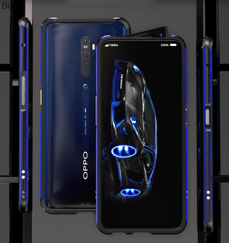 Чехол для Reno2 Reno 2 Deluxe Бампер Ультра тонкий алюминиевый бампер для OPPO Reno 2+ 2 пленка(передняя+ задняя
