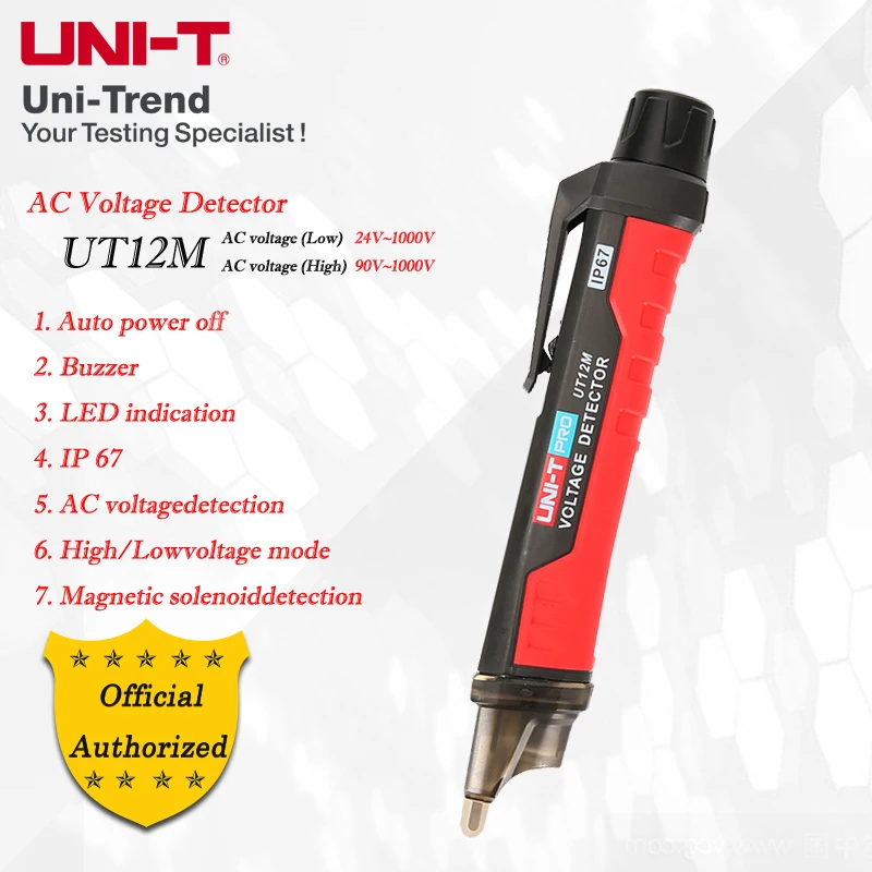 UNI-T UT12E, UT12M детектор напряжения переменного тока UT12D; Регулируемый чувствительный Бесконтактный умный тест карандаш/IP67 ЗАЩИТА - Цвет: UT12M(24V-1000V)