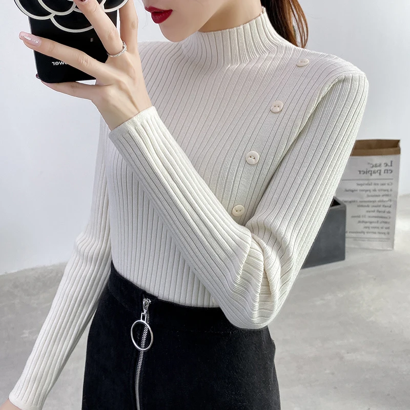 

2020Autumn and winter new cashmere ladies sweater woman sweaters Loose and versatile ladies sweater Pullover Turtleneck