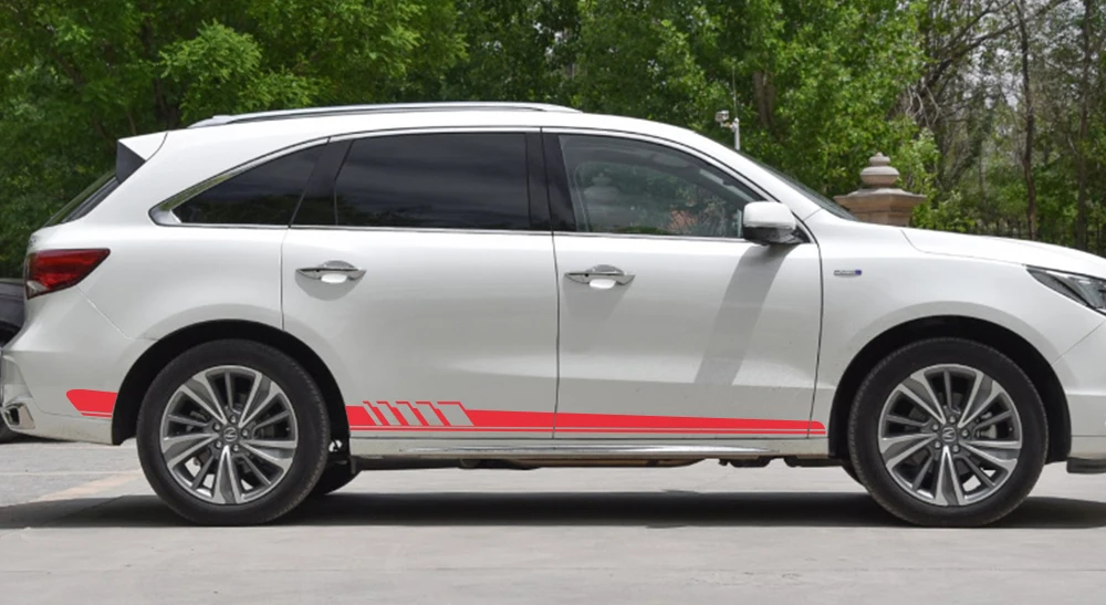 2 шт. автомобильные наклейки с длинной боковой дверью для Acura MDX ILX RDX TLX DIY Автомобильная виниловая пленка наклейки Стайлинг автомобильные принадлежности для тюнинга