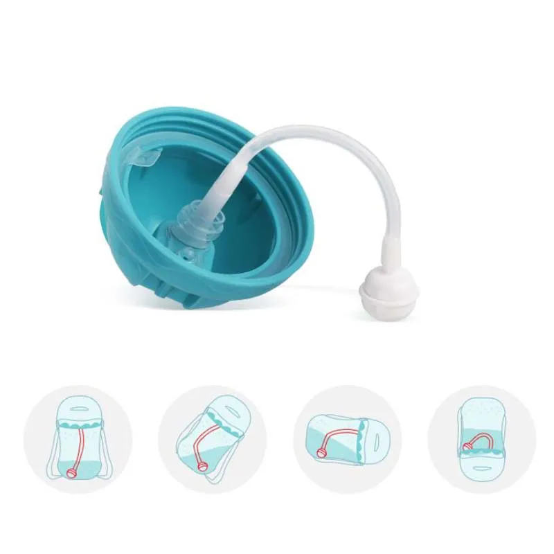 240/330ml Baby Cup Cute Children Learn Drinking Water Straw Handle Bottle Training Drink School Food Milk Bottles