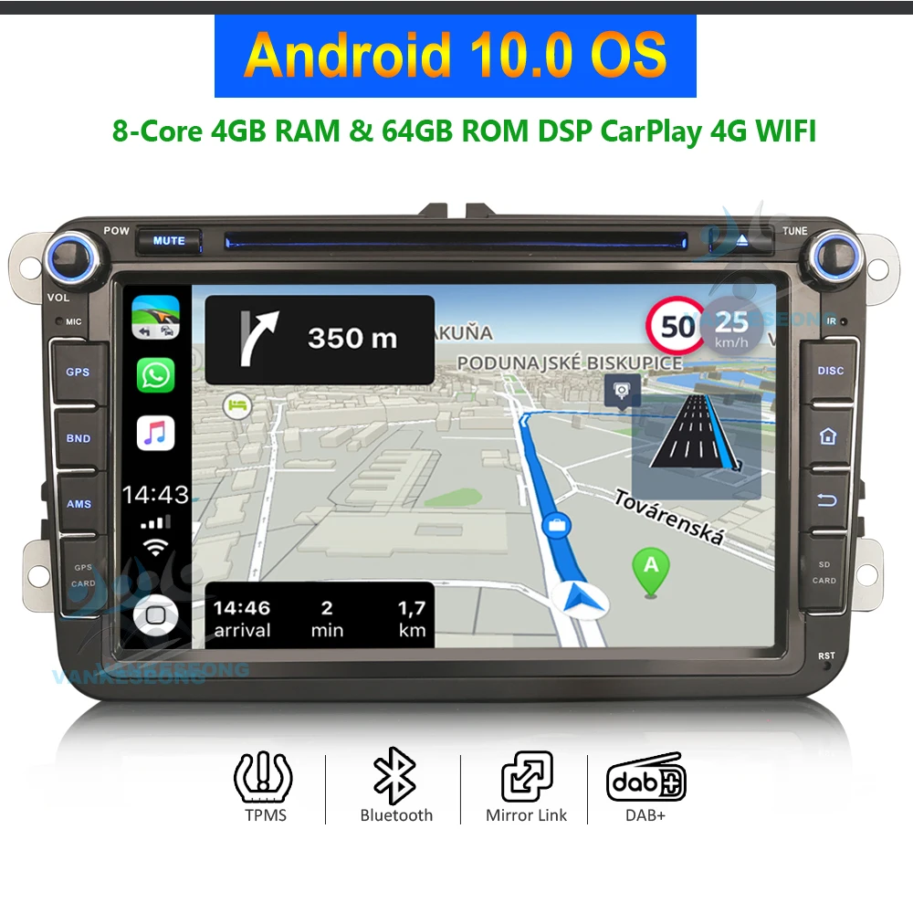 Автомагнитола для Volkswagen Passat мультимедийная стерео-система на Android 10 0 с GPS bluetooth USB