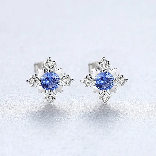 Jellystory серьги-гвоздики из стерлингового серебра S925 пробы, драгоценные камни-сапфиры, серьги-гвоздики для женщин, Свадьба Помолвка, модные ювелирные изделия - Цвет камня: JS-YME309BL