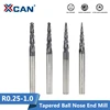 XCAN Tapered Ball Nose End Mill 1pc R0.25/R0.5/R0.75/R1.0 3.175mm Shank Carbide Wood Engraving Bit CNC Router Bit Milling Cutter ► Photo 1/5