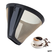 Многоразовый фильтр для кофе, чайная корзинка для заварки, мелкоячеистый ситечко для чая, 10-12 чашек, конусный стиль, чайник, машина, Золотая сетка, ручка, инструмент