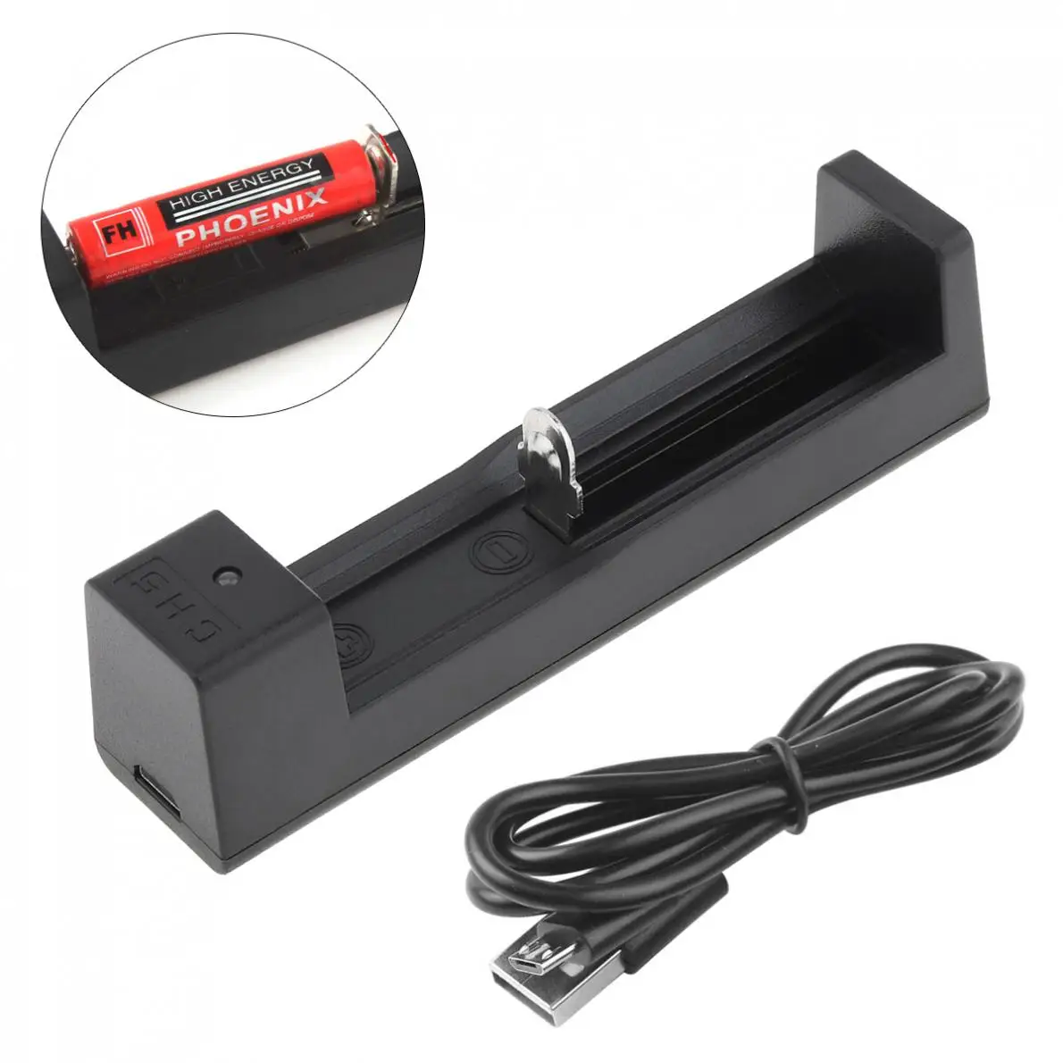 

Portable USB Lithium Battery Charger suitable for 10440 14500 16340 18650 26650 USB Port Lithium Li-ion Battery
