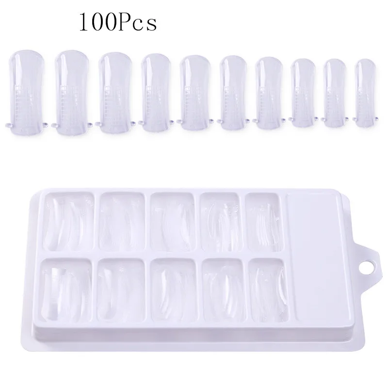 100Pcs False Tips UR SUGAR 15 мл термальный Блестящий поли гель продлевающий половой акт голографический Быстрый строительный гель лак для ногтей кончик для наращивания строительный УФ-гель DIY - Цвет: 100Pcs False Tips