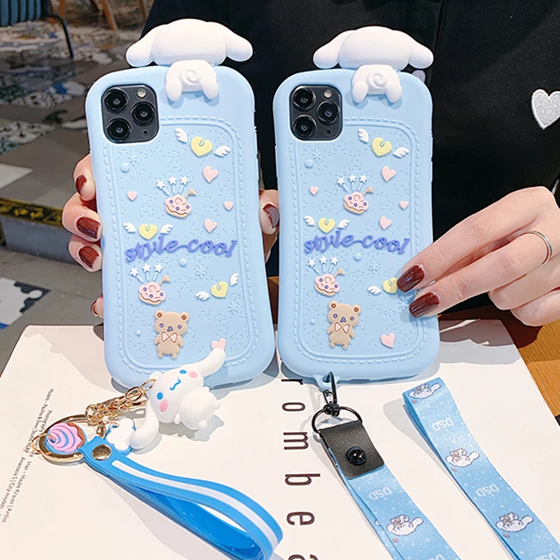 Милый 3D кукла мультфильм MyMelody ремешок чехол для телефона для iphone 11Pro Max чехол XR XS MAX 7 8 6 plus милые животные Мягкий силиконовый чехол