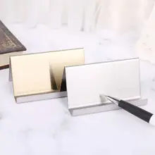 Нержавеющая сталь бизнес имя держатель для карт дисплей стойки Настольный органайзер Y5GE