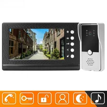 Visiophone filaire avec écran de 7 pouces, interphone vidéo pour la maison, ouverture de 2 serrures électriques