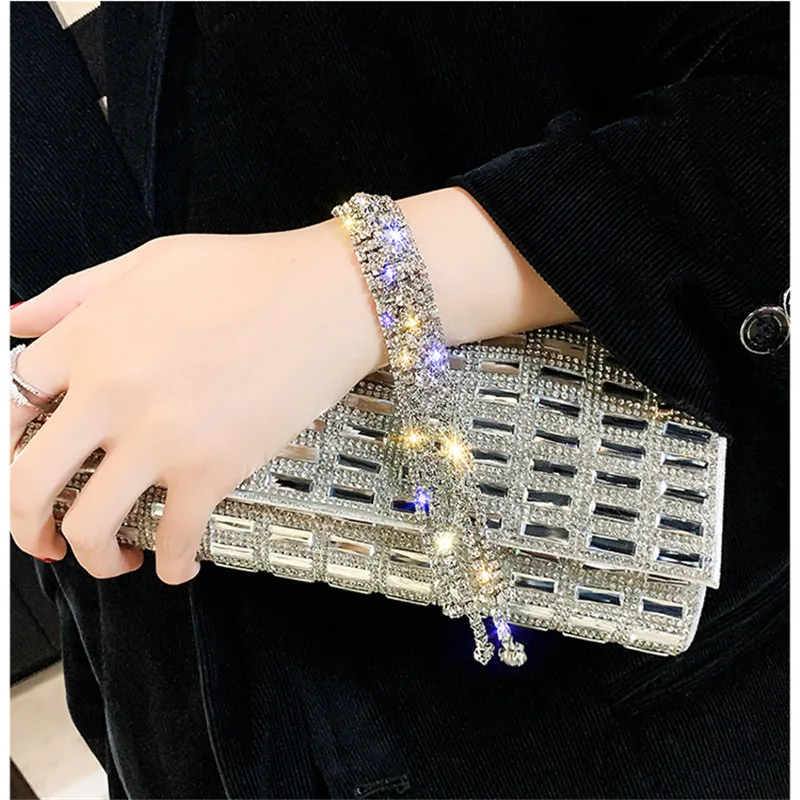 FYUAN Fashion Full Rhinestone Bracelet For Women 2019 Shiny Long Tassel Crystal Bracelets & Bangles Jewelry Gifts