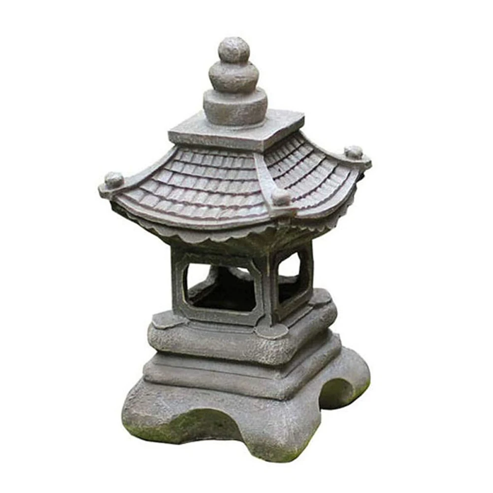 LED Solar Light Retro Resin Craft Pagoda Lantern Sculpture Lamps Garden Decoration Deck Patio Layout Adornment string solar lights