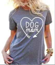 2019 для любителей собак, графический гранж, рубашки, собака, мама, сердце, футболка с изображением стрелки, хипстер, Повседневная серая