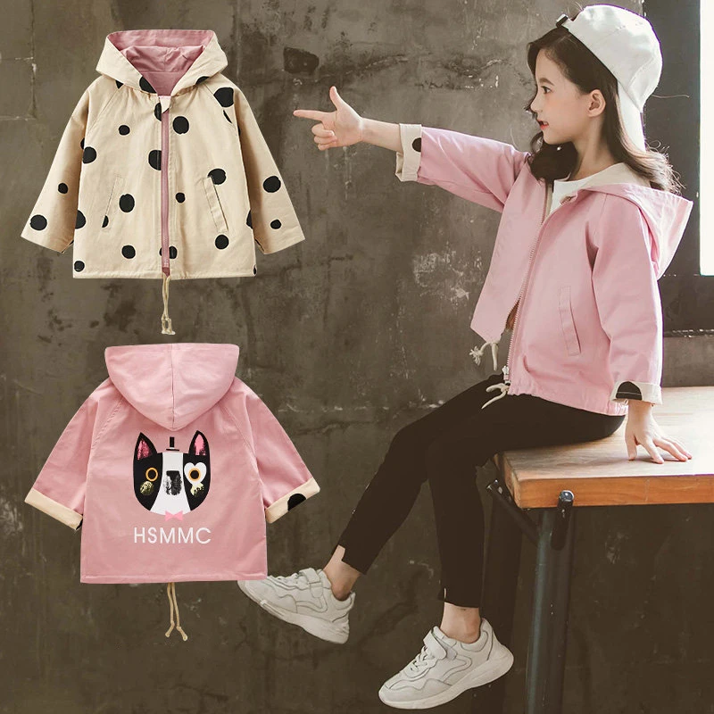 Chaqueta con capucha corta para niñas, abrigo divertido doble cara, ropa de Otoño, para adolescentes, de 4 a 13 años|Chaquetas y abrigos| - AliExpress