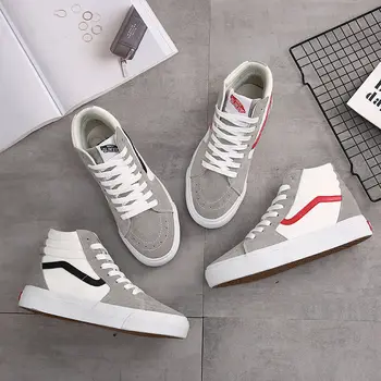 

The latest men's sports shoes couple skateboard shoes high canvas shoes ladies casual shoes