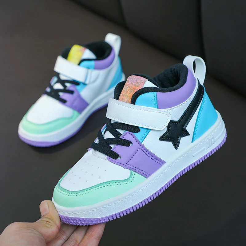 

Fashion Kids Boys High Top Sneakers Casual Sports Shoes for Tenegers Girls Leather Basketball Shoes School Boys Tenis Infantil