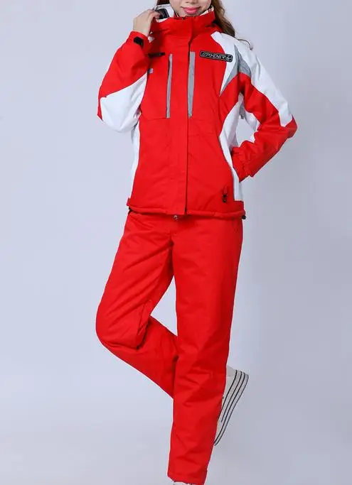 Новинка, зимний женский лыжный костюм, куртка и штаны, одежда для ...
