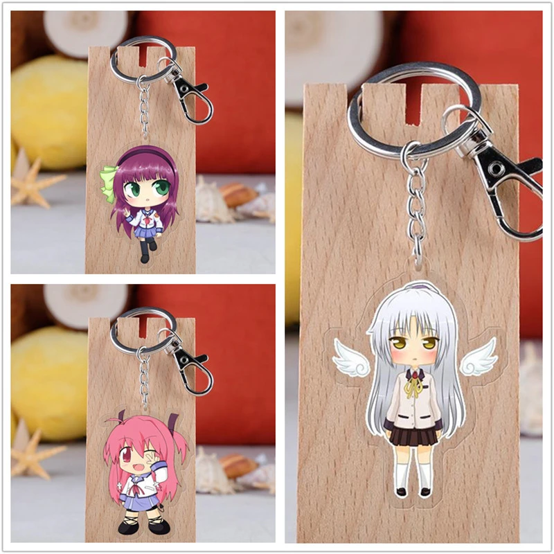 10 Pcs Lot Anime Angel Beats Acrylic Keychain Toy Figure Tachibana Kanade Bag Pendant Double Sided Key Ring Gifts Action Figures Aliexpress