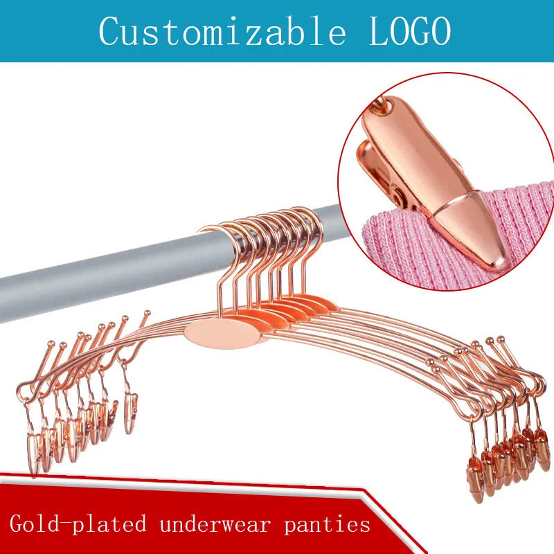 20 шт./компл. розовое золото Вешалки изысканное металлическое смелая Нескользящая нижнее белье сплав вешалка бюстгальтер прищепка бюстгальтер трусики клип одежда стеллажи для выставки товаров