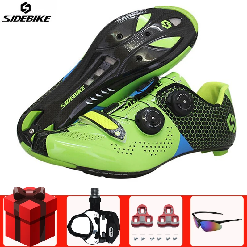 add all Sidebike, Ультралегкая велосипедная обувь из углеродного волокна для шоссейного велоспорта, набор педалей, sapatilha ciclismo, велосипедная обувь, спортивная гоночная обувь - Цвет: add all