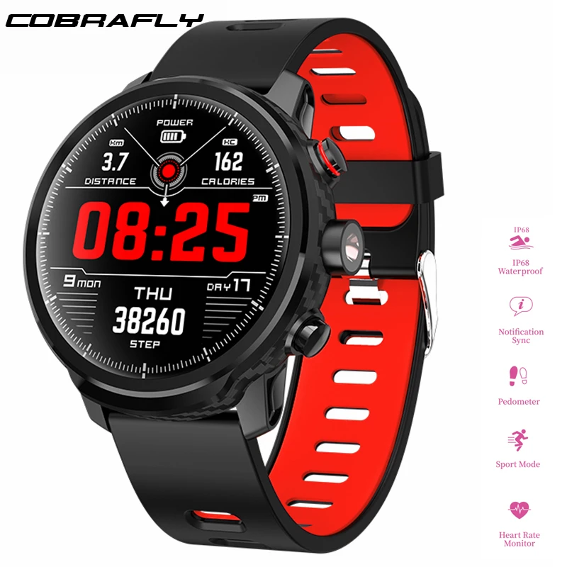 

Cobrafly L5 Smart Watch Men Outdoor Watch Heart Rate Blood Pressure Monitor IP68 Waterproof Fitness Tracker Multiple Sport Mode