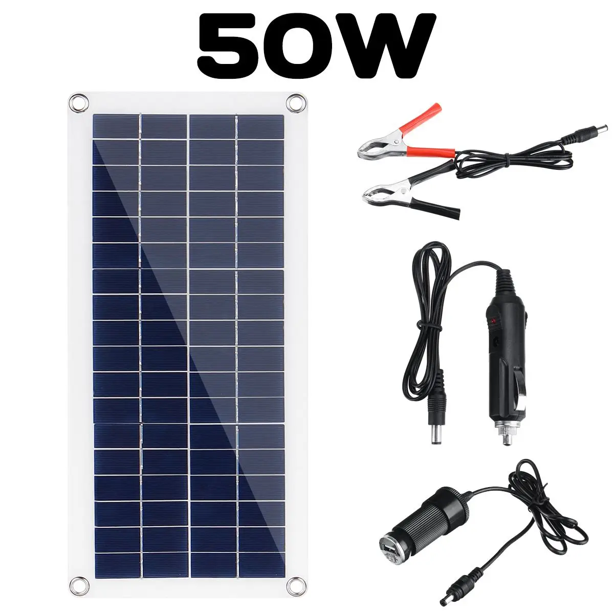 50W 12/24V 30 Вт/50 Вт Гибкая Панели солнечные 10A-30A контроллер автомобиля Зарядное устройство для автомобилей класса RV лодка ЖК-дисплей Дисплей PWM Панели солнечные контроллер заряда - Цвет: 50W