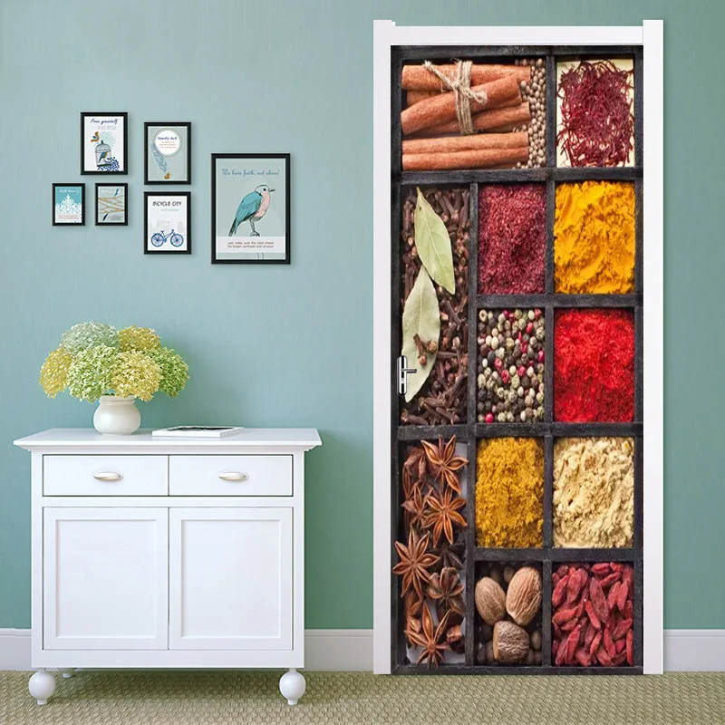 Наклейка на дверь с грубым зерном и перечной мукой|Дверные наклейки| |