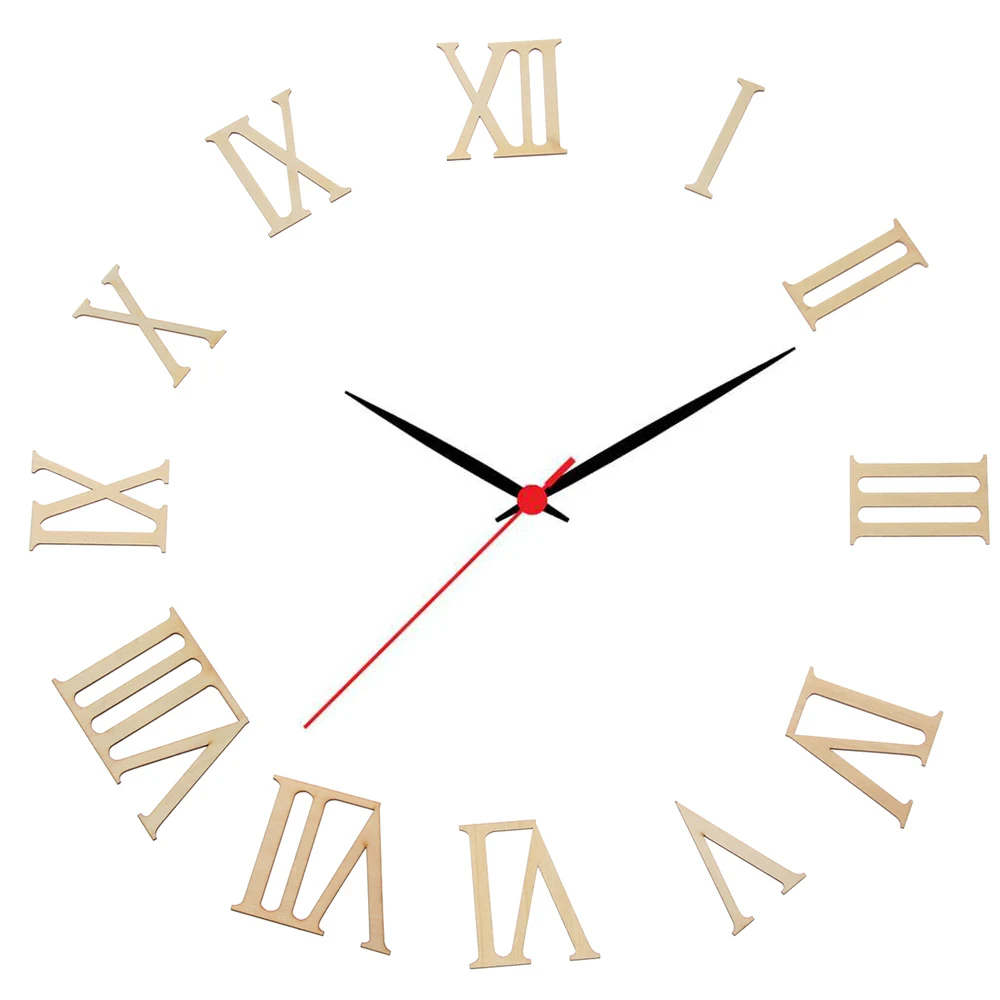12Pcs/Set 7cm Roman Digital Wooden Clock Accessories Roman Numerals Wood Chip Clock Parts DIY Laser Cut Crafts For Home Decor