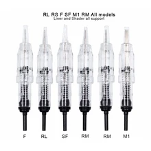 Agulhas permanentes do cartucho da composição da agulha da tatuagem da revolução dos pces de biomaser 10 para os lábios 1r da sobrancelha, 2r, 3r, cartucho giratório da máquina 5r
