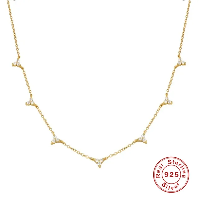 BOAKO Necklace 925 Sterling Silver Jewelry For Women 2020 Sequins Cadena Plata Fashion Jewelry Choker Crystal Gold/Silver #8.5 34