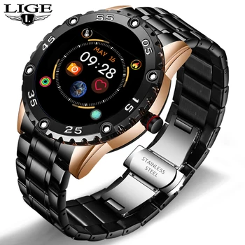 

LIGE New Smart Watch Men Heart Rate Blood Pressure Multi-function For Android IOS Sport Steel Belt Smartwatch Fitness Tracker
