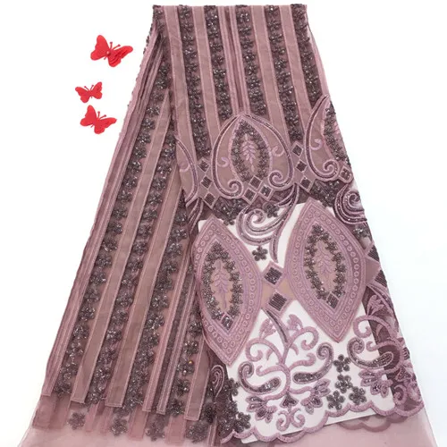 deep pink Последние африканские блестки тюль кружева ткань французская швейцарская вуаль кружева для свадебной вечеринки нигерийские кружевные ткани - Цвет: deep pink