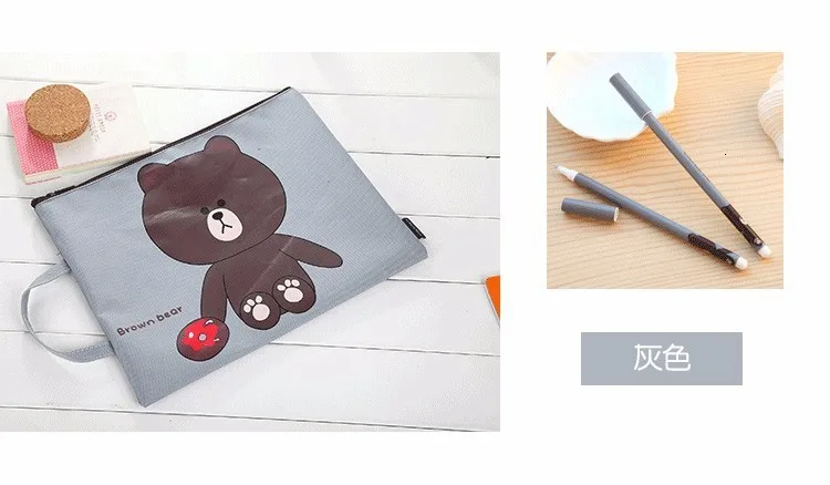 1 шт. kawaii bear папка для документов сумка большая емкость A4 Оксфорд для хранения бумаги канцелярские принадлежности padfolio