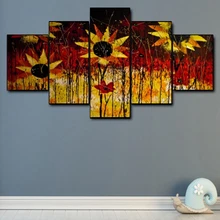 Canvas Art Oil Painting Sunflower mural style Art Poster Picture Wall Decor Modern Home Decoration For Living room Office