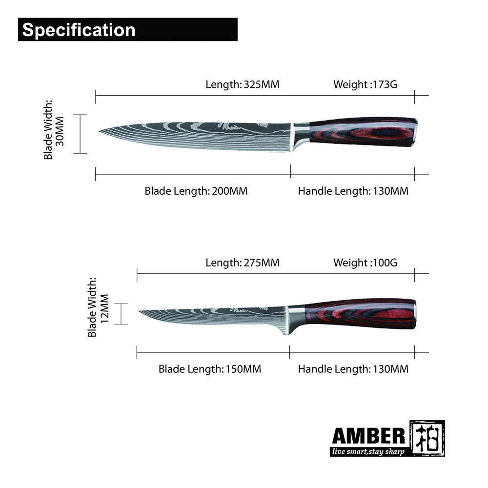 Янтарный " дюймовый японский кухонный нож лазерный дамасский узор нож шеф-повара острый нож сантоку нож для нарезания универсальный инструмент для ножей EDC