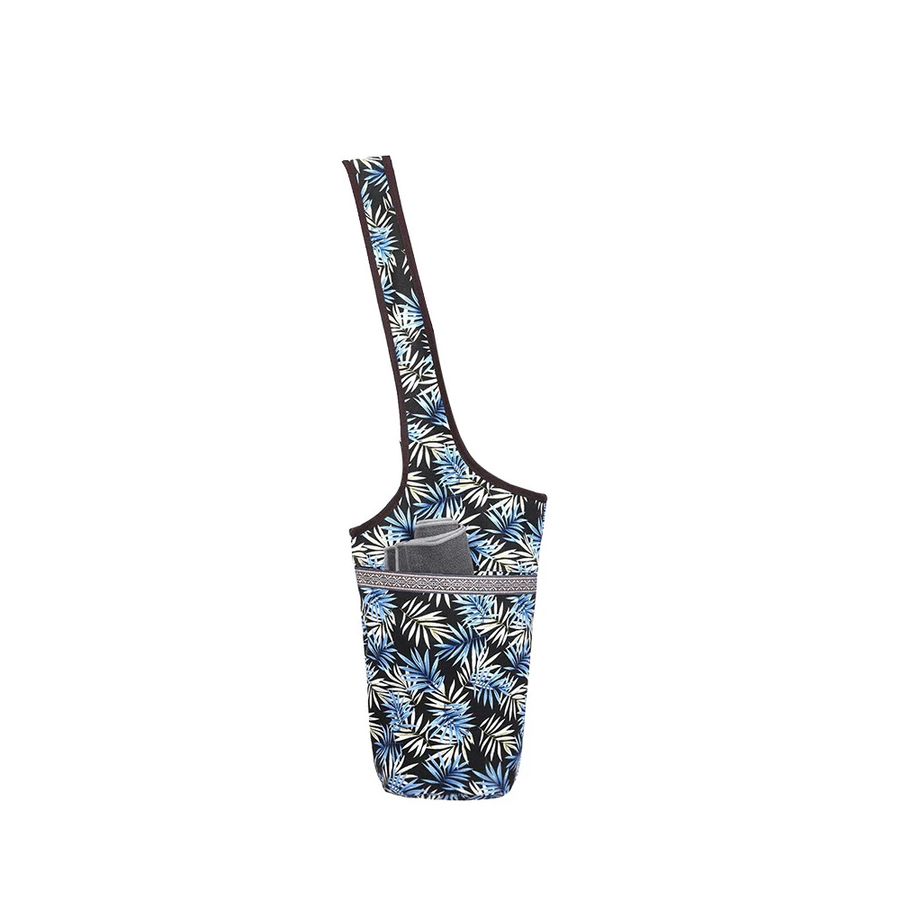 F Single Shoulder Washable Large Capacity Zippered Wear Resistant Canvas With Pocket Sports Yoga Mat Bag Holder Portable Printed - Цвет: F