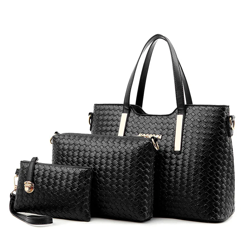 

2019 Four Seasons New Style WOMEN'S Bag Bag Stylish European And American-Style Fashion Shoulder Shoulder 3pcs Set WOMEN'S Small