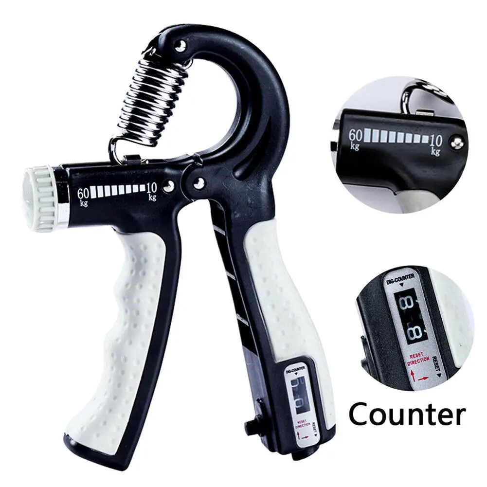 

10-60kg R-Shape Adjustable Countable Hand Grip Strength Exercise Gripper with Counter Durable Hand Strength Exercise Tool
