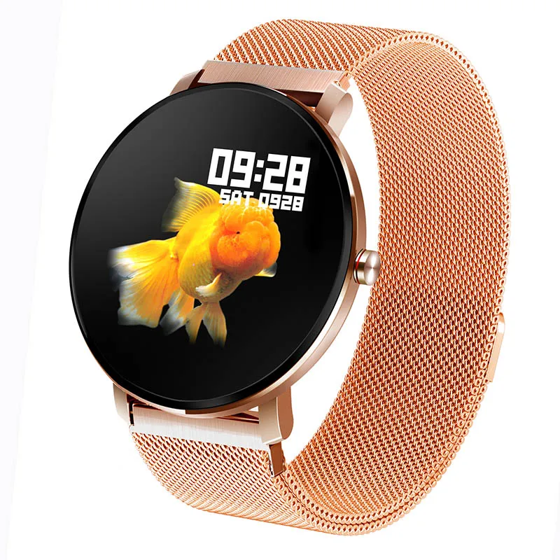 Rose Gold Steel Смарт-часы Timewolf K9 Plus, мужские часы с монитором сердечного ритма, умные часы для измерения артериального давления, фитнес-трекер, спортивные Смарт-часы для Apple Iphone - Цвет: Rose Gold Steel