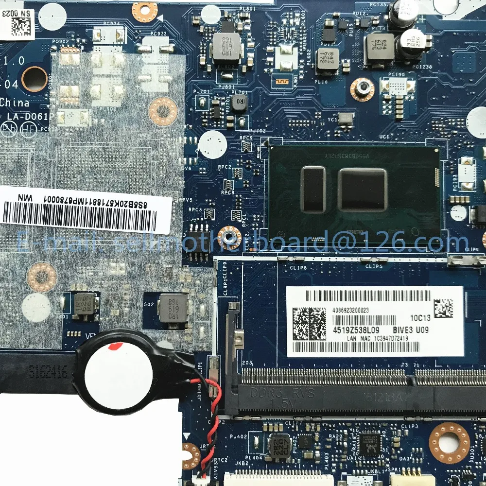 Материнская плата для ноутбука lenovo E31-80 с SR2EY I5-6200U 5B20K57188 BIVS3/BIVE3 LA-D061P DDR3L MB протестированная Быстрая