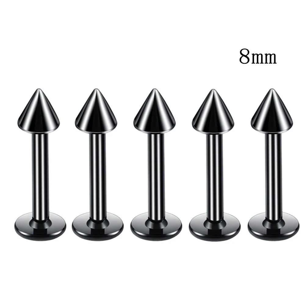 Black cone 8mm 1pc Пирсинг для губ Larbet стержни 14 шт./лот из нержавеющей стали Лабрет для губ кольца для губ ювелирные изделия для тела сексуальные женские аксессуары - Окраска металла: Black cone 8mm 1pc