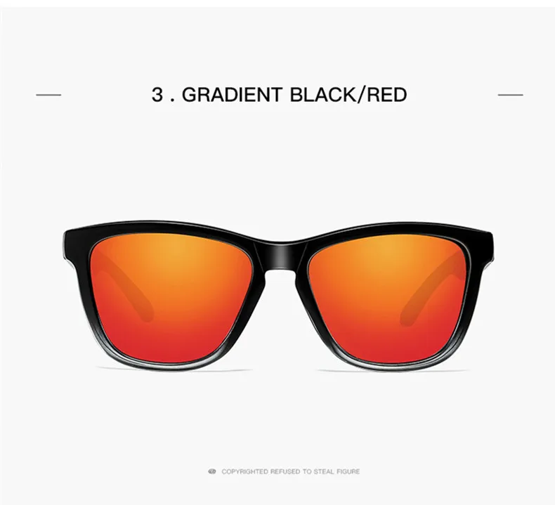 GRADIENT BLACK RED Бренд Дизайн поляризованных солнцезащитных очков Для мужчин драйвер оттенки мужской Винтаж солнцезащитные очки для Для мужчин кв. зеркало UV400 без чехол M234 - Цвет линз: GRADIENT BLACK RED
