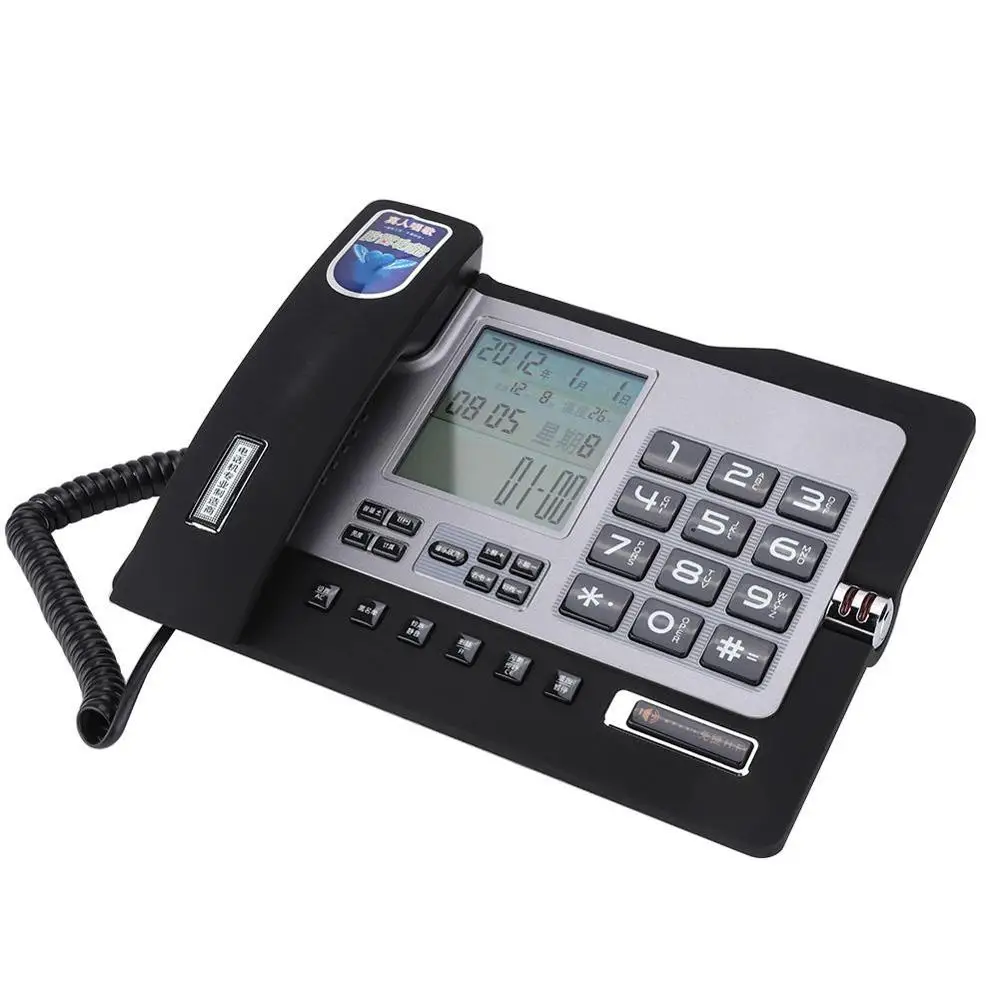 black G026 простой стиль стационарный телефон стационарный Настольный телефон для домашнего офиса Настольный наушник - Цвет: black