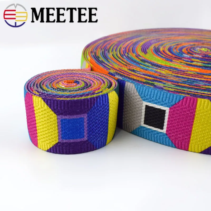 5Meters Meetee 50mm Ethnic Jacquard Webbings Tapes Bag Strap Belt Ribbons For DIY Clothes Sewing Tape Bias Binding Accessories