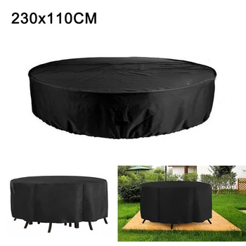 

Round Furniture Cover Outdoor Yard Covers for Furniture Waterproof UV Resistance Anti-Fading Cover for Medium Round Table Chairs