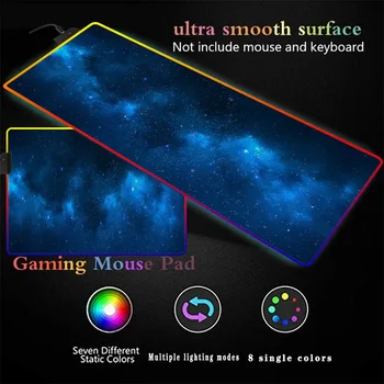 

Blue Starry Sky RGB Gaming Large Mouse Pad Gamer Led Computer Mousepad Big Mouse Mat with Backlight Carpet for Keyboard Desk Mat
