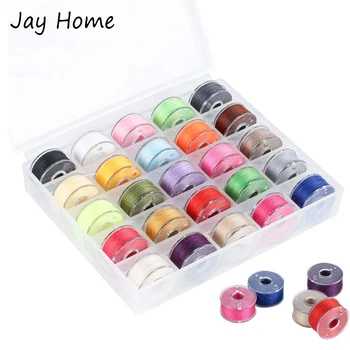 

25pcs Mixed Color Sewing Bobbins Thread Sewing Machine Bobbins with Storage Box for Hand and Machine Sewing DY Embroidery Tools