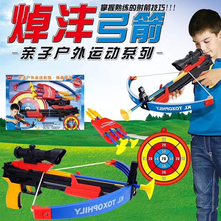 Children Bow And Arrow Toy Crossbow Stall Plastic Toy Soft Projectile Eva Bullet Boy Toy